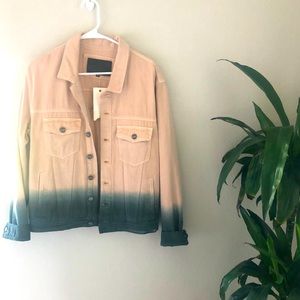 Pink and black ombré jean jacket